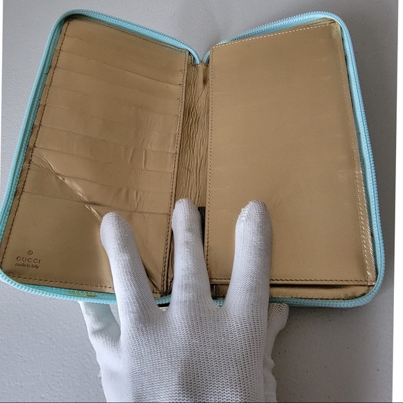 GUCCI GG Fabric Metal Bar Long Wallet - Picture 6 of 8